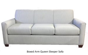 Commercial Grade Box Arm Queen Sleeper Sofa